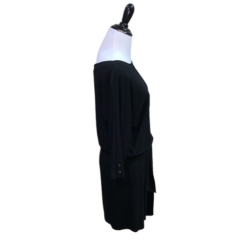 Vestido para mujer White House Black Market talla XS cuello barco quimise nuevo con etiquetas negro con cinturón - Imagen 5 de 12