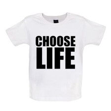 Choose Life - Baby T-Shirt / Babygrow - Slogan 80s Costume Retro Wham Fancy