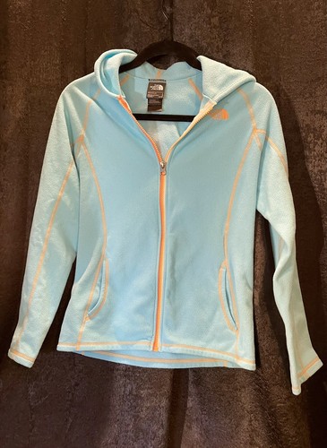 The North Face Full Zip Fleece Jacket Girls Size L (14/16) Blue ๐ Hooded Light - Picture 2 of 21