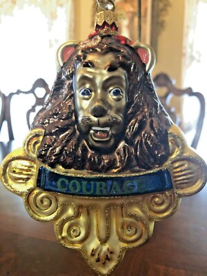 Kurt Adler Polonaise Wizard of Oz Glass Ornament Cowardly Lion w  display picture 1