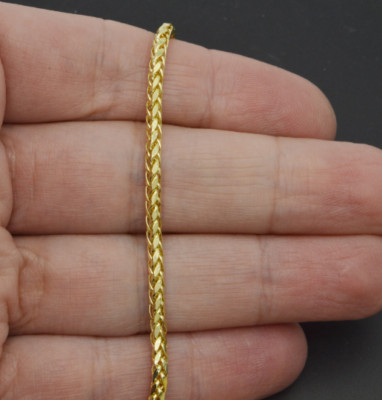 10K Damen & Herren Echt Gelbgold Weizen Armband 2,5mm 2,7gr inaktiv