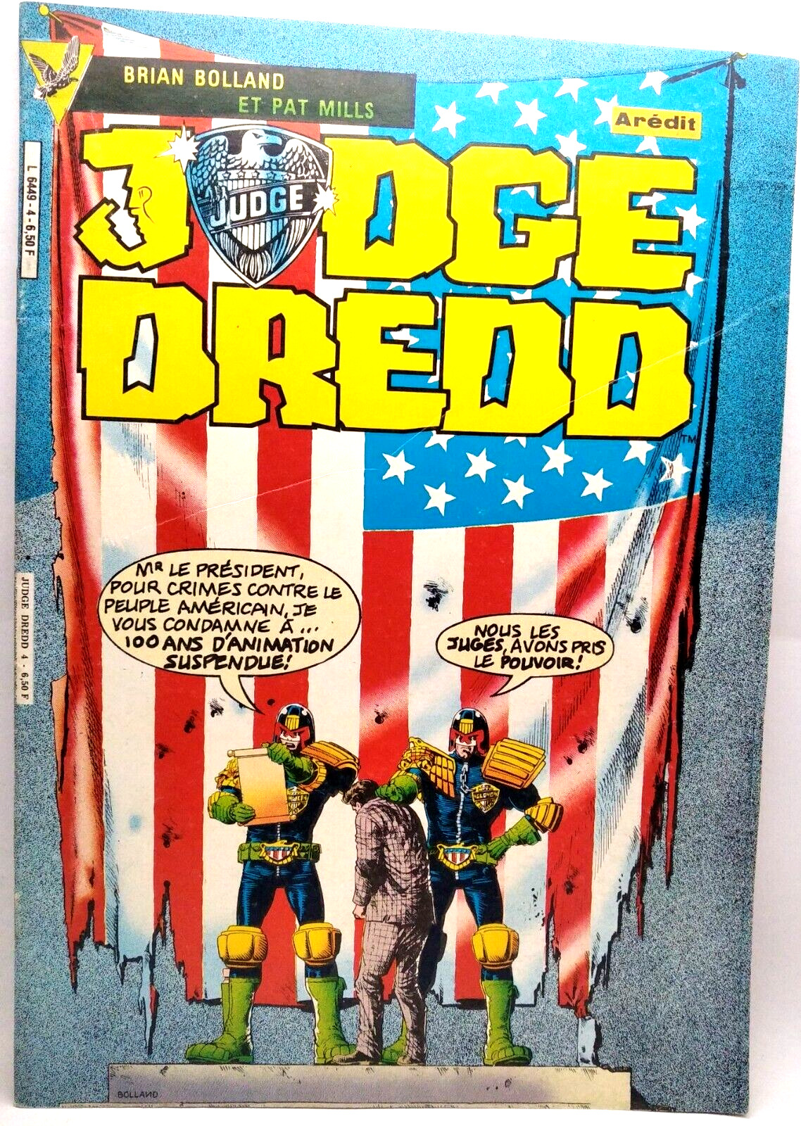 JUDGE DREDD #4 COMIC BOOK  VINTAGE 1983 FRENCH BOOK MARVEL AREDIT