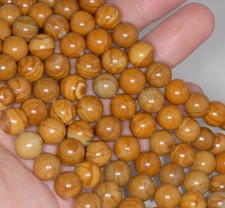 6MM HICKORY BROWN PICTURE JASPER GEMSTONE ROUND LOOSE BEADS 15"