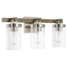 Kira Home Concord 22" 3-Light Farmhouse Vanity / Bathroom Light + Seeded Cylinde