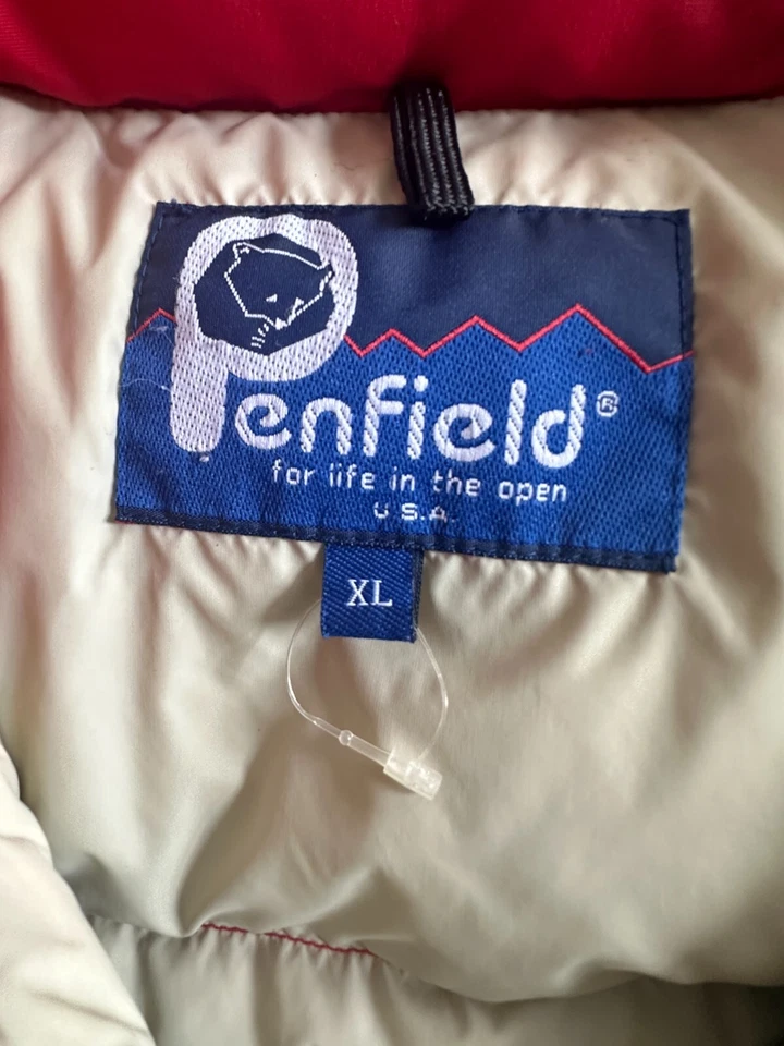 Chaleco rojo acolchado Penfield Down usado vintage para hombre XL Foto 4 de 4