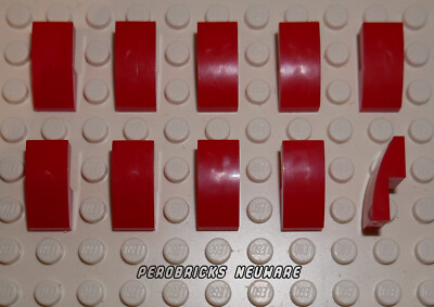 Lego Basic 10 x Bogen halbrund Schrägstein 1x2 rot #11477 NEUWARE