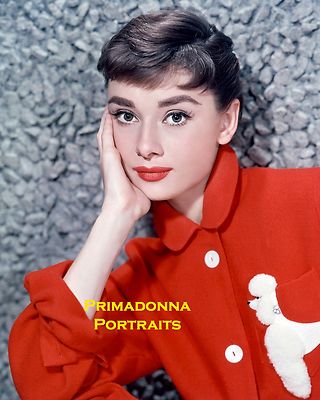 AUDREY HEPBURN 8X10 Lab Photo Red COLOR 