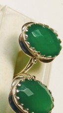 LIVELY SEA GREEN CHALCEDONY IN STERLING SILVER 925 RINGS SIZES 7.75-8.0,8.75-9.0