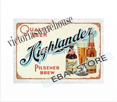 Highlander Beer metal tin sign metal advertising decor