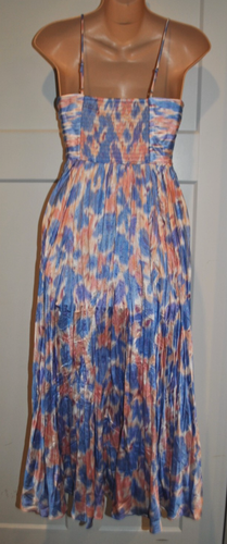 ASTR THE LABEL Maeve Pleated Midi Dress Pink Blue Abstract size XS NWOT - Picture 4 of 5