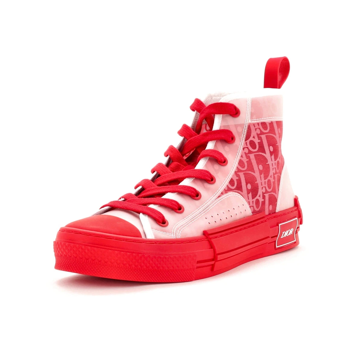 Christian Dior Men's B23 High-Top Sneakers Oblique Coated Canvas and PVC Red  | eBay