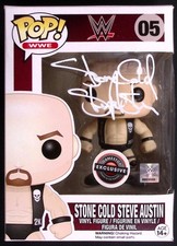 Stone Cold Steve Austin Signed WWE Funko Pop #05 Vinyl Action Figure BAS COA 5 6