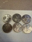💥 American Silver Eagles 💥 1 oz Silver Coins💥Mixed Dates 💥💥💥Lot Of 6💥