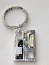 Swarovski Geometric Silver Keychain Purse Charm Rear View Mirror Hanger Swarovski Geometric Silver Keychain Purse Charm Rear View Mirror Hanger