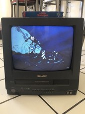 Sharp 13" CRT TV/VCR Combo Player 13VT-N100 Front AV Retro Gaming TV Tested 