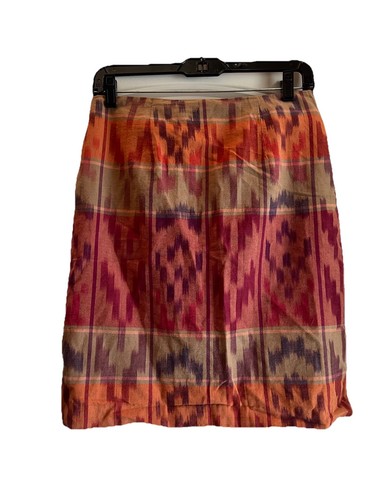 Lauren Ralph Lauren Women's Size 2 Geo Motif Cotton Linen Wrap Skirt NWT - Picture 2 of 5