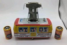 1964 Cragstan 732 Scenic Mountain Tours Cable Car ALPS vtg tin toy