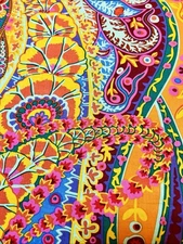 Kaffe Fassett Paisley Jungle Orange Fat Eighth 9x21