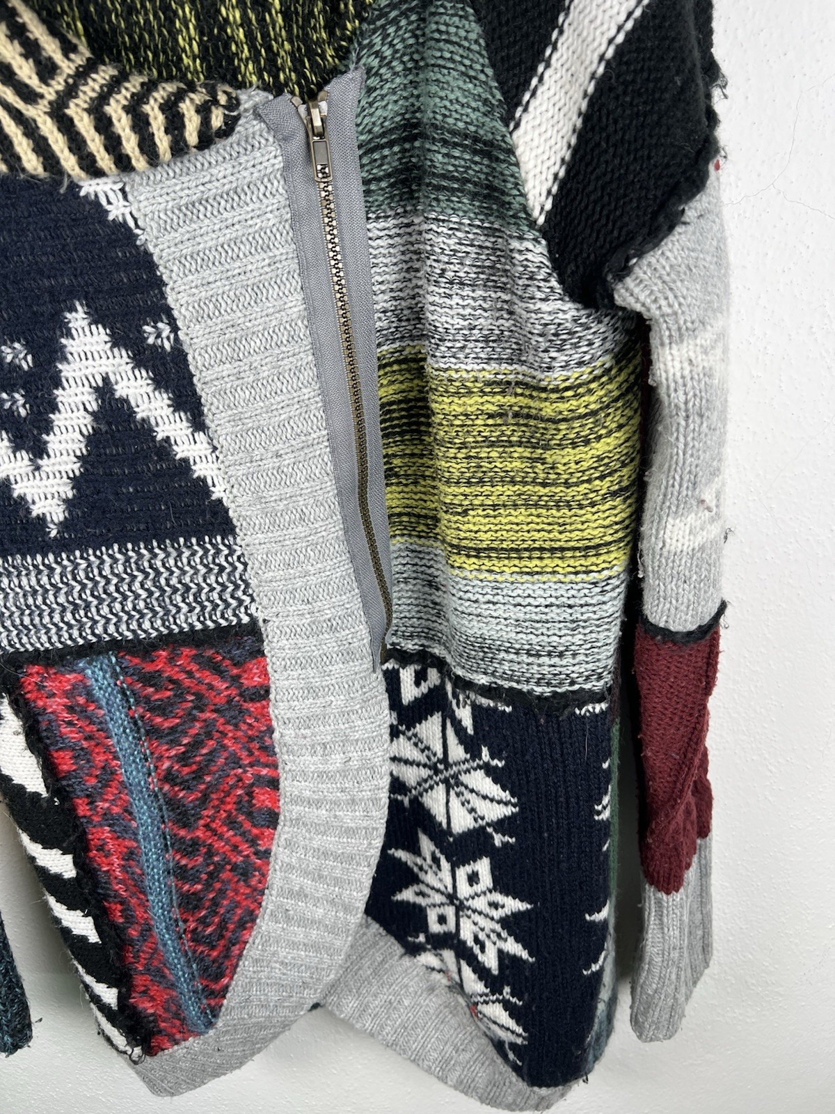 Desigual Multicolor Patchwork Patterned Knit Zip-… - image 13