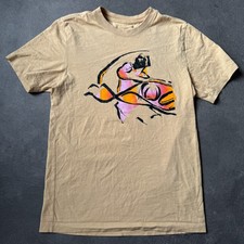 Jordan Air T-Shirt Gr. S Beige Creme Basketball Print Shirt 100% Baumwolle