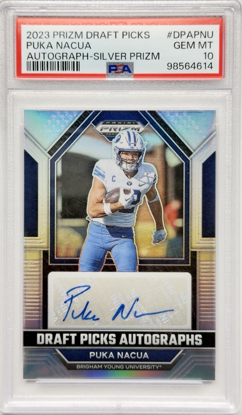 Puka Nacua RC Silver Auto PSA 10 — 2023 Prizm Draft Picks