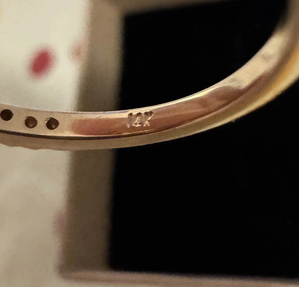 Anillo para mujer BH EFFY oro amarillo sólido 14K natural ovalado citrino diamante talla 7,75 Foto 4 de 4