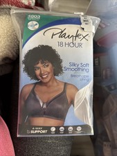 WOMEN SIZE 38DD PLAYTEX 18 HOUR SILKY SOFT SMOOTHING WHITE WIREFREE BRA 4803
