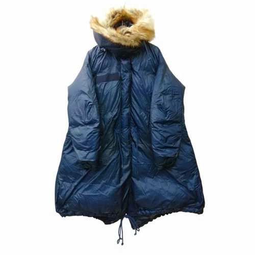 Piumino Sakai Sacai 18AW pelliccia sintetica orlo cappuccio 18 04040 giacca nylon navy us