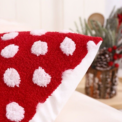 Cross-Border Cushion Cover with Plush Polka Dot Lumbar Support - Picture 4 of 19