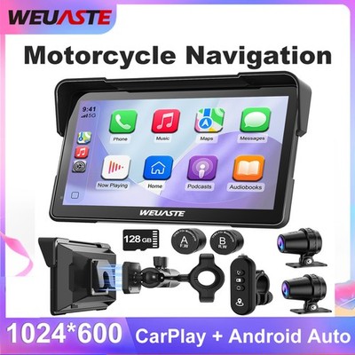 2026 Motorcycle CarPlay 7'' Waterproof GPS Disp for Motorbike, Wireless CarPlay