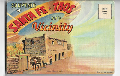 Sante Fe Taos & Vicinity Souvenir Postcard Folder