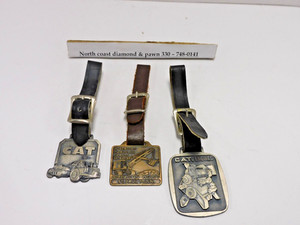 Vtg Caterpillar Track-type Tractor Watch Fob lot of 3 DW659