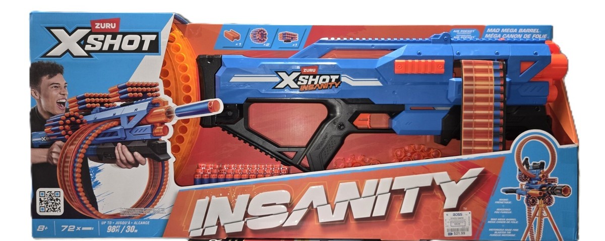 Zuru Xshot Insanity Build Insane Combo Motorize Rage Fire-Manic