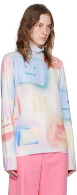 ACNE STUDIOS Acne Studios Multicolor Logo Long Sleeve T-Shirt Size Medium