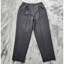 Vintage Requirements Pants Womens 14 Gray Wool Blend Pleated High Rise Tapered