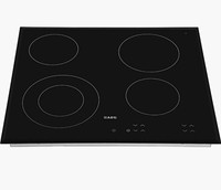 AEG HK624010FB  4 Zone Black Glass Ceramic Electric Hob, Touch Control, Built-In