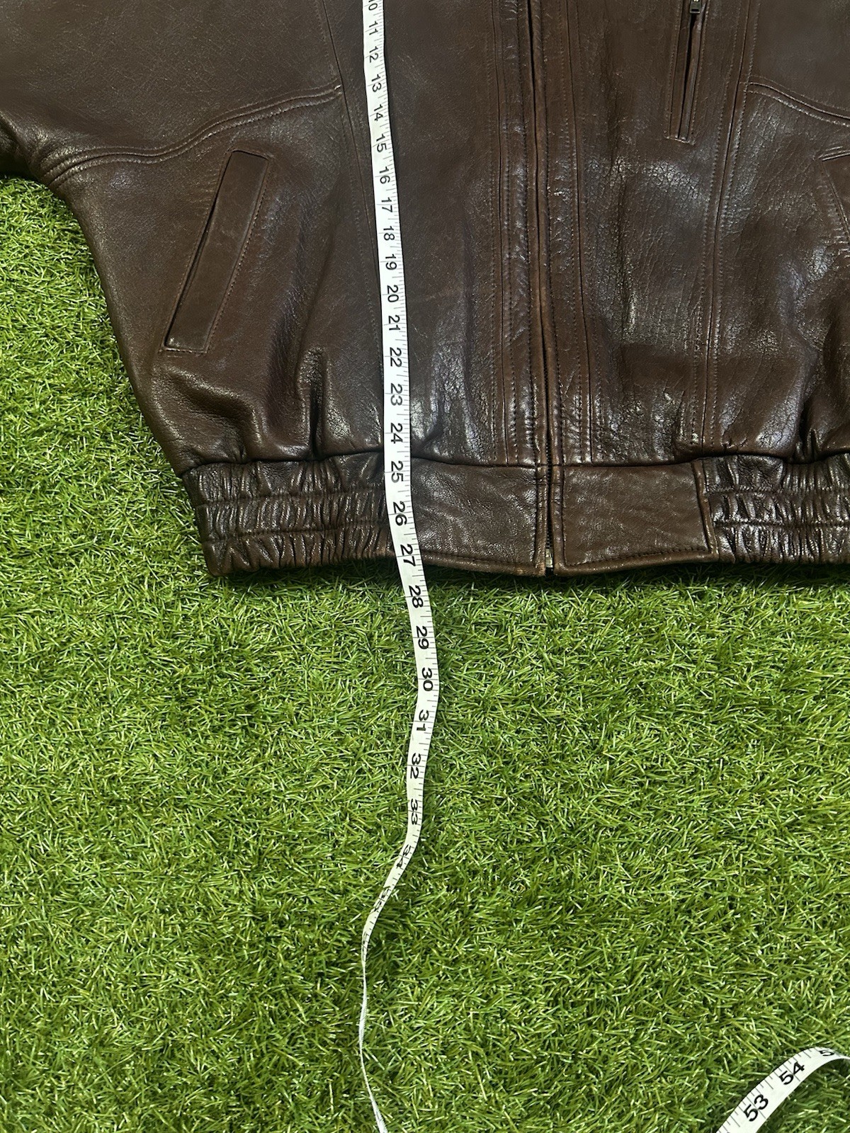 90s Authentic Structure Outerwear Brown Leather J… - image 7