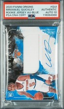 2020 Origins Rookie Jersey Blue /49 Immanuel Quickley Auth Auto PSA 10 Pop 1!