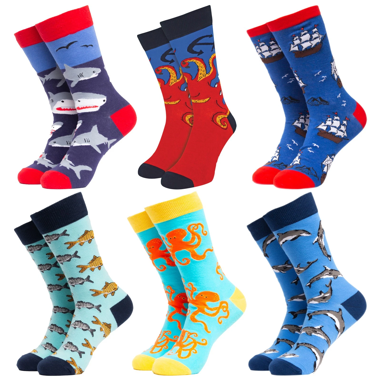 Mens Under the Sea Novelty Socks | Soctopus | Cotton Gift Socks