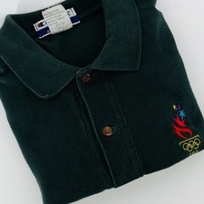 Vintage 90s Champion Atlanta 1996 Olympics Polo Shirt Men s Large USA