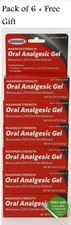6 packs Oral Analgesic Gel Maximum Strength, Toothache Pain Relief-0.420z 04/27