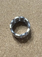 Sterling Silver 925 Rhodium Plated Thick Round Ring Size 7