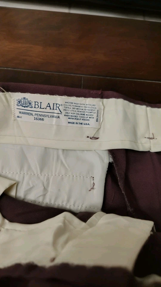 Pantalón Blair vintage delantero plano para hombre talla 34 Foto 2 de 4