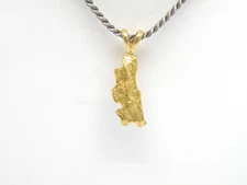 Genuine Natural Alaskan - Yukon Gold nugget Pendant with 14k rabbit ear bail