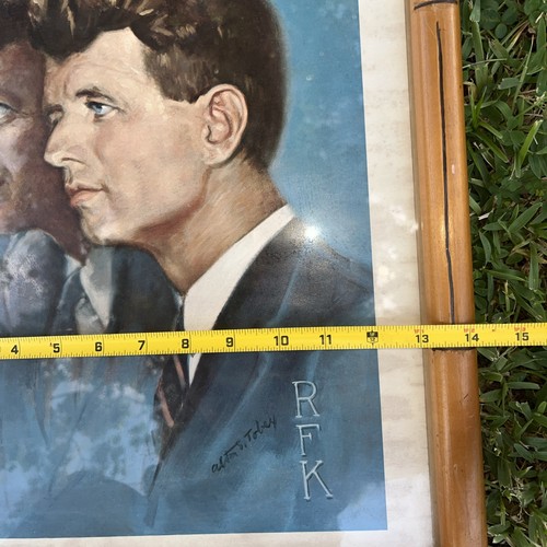 Gerahmte Lithographie John F. Kennedy und Bruder RFK von Alton Tobey 12” x 16” - Bild 5 von 8