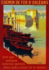 6403.Chemin de fer Pointe d'orleans Concarneau Poster.Wall Art Decorative.