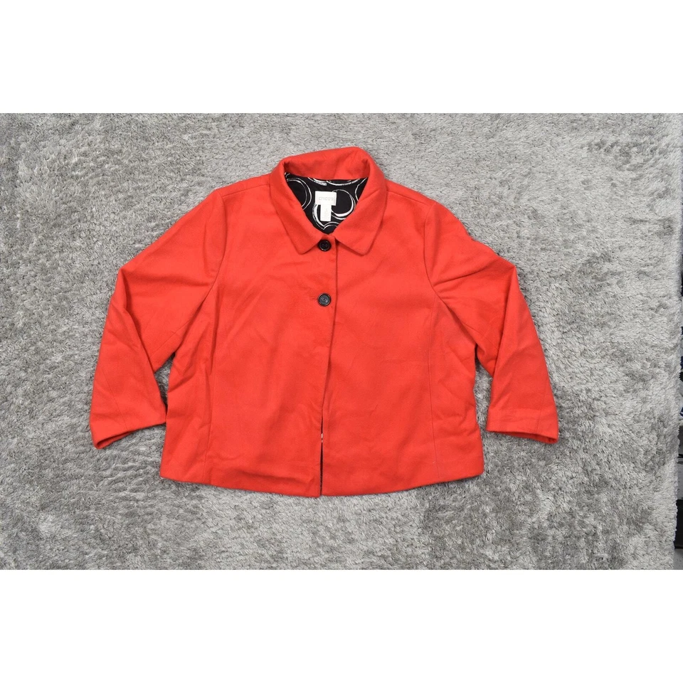 Chico's Size 3 Red Polyester Cape Cardigan Jacket - Long Sleeve Lined - Image 3 of 4