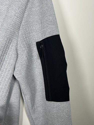 American Stitch Hoodie Mens Medium Long Sleeve Gray w/ Black Sleeve Pocket - Picture 6 of 10