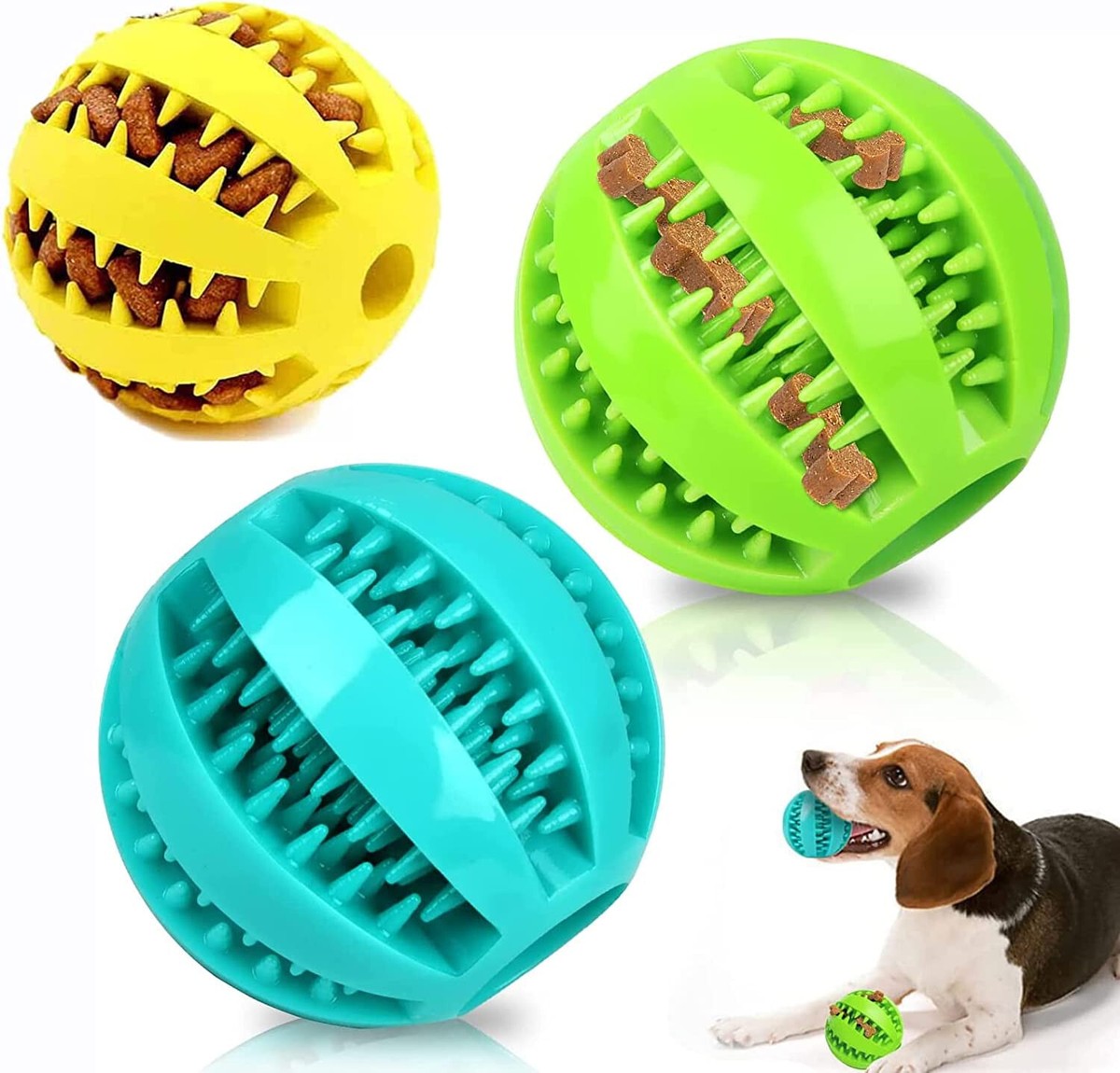 BALLES JOUET intéractif friandise CHIEN CHIOT caoutchouc naturel