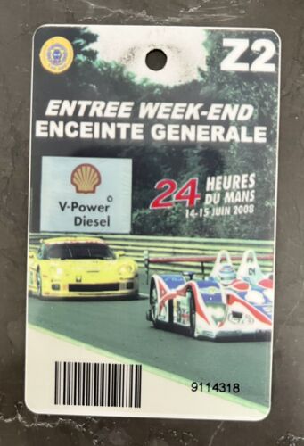 💥Jacques Villeneuve LE MANS Debut/Podium 2008 24hr Le Mans Paddock Pass/Ticket - Afbeelding 1 van 4